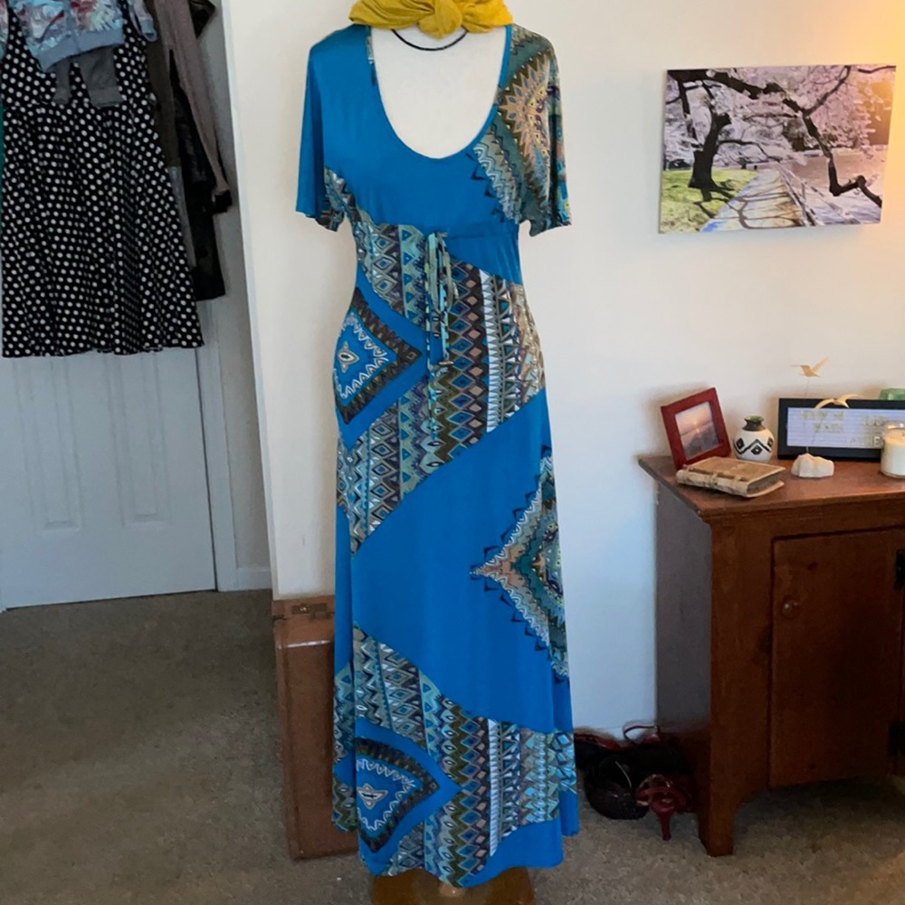 Teal maxi dress with pockets size xs women’s Veronicam